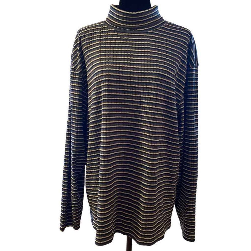 Old Navy Striped, Ribbed‎ Multicolor Turtleneck Top Size XL